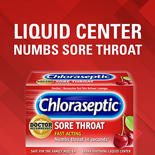 Chloraseptic Sore Throat Lozenges, Cherry, 18 Count, 6 Pack #TOP2