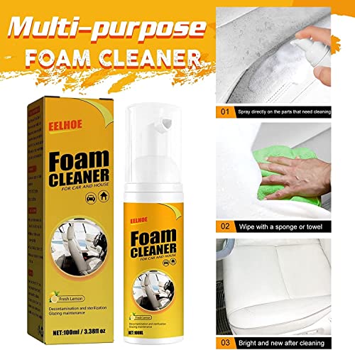 2Pcs Foam Cleaner,Magic Cleaning Foam Spray For Car，Car Magic Foam Cleaner, Car Seat Upholstery Strong Stain Remover, All-Purpose Household Cleaners For Car And Kitchen (100Ml) #TOP5