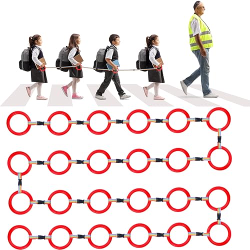 Motionchic 24 Sets Walking Rope for Preschool Toddlers Walking Rope Kids Handles Safety Line Detachable Transition Rope for Children's School Kindergarten Outdoor Supplies(Red)