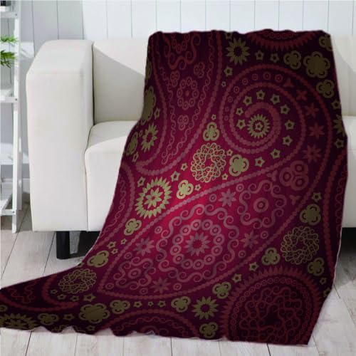 GXBDYD Manta Polar Adulto Cama 150 Manta De Franela para Sofa Cama con Rojo Abstracto Clásico Impresión Patrón 180X220cm Colchas Invierno Modernas para Niños, Microfibra Suave Caliente