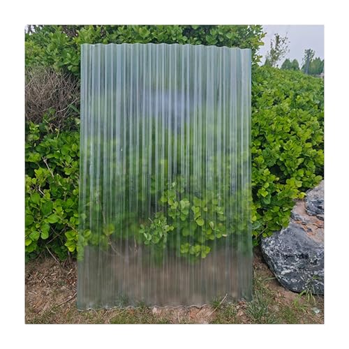 SRDCAIM Plaque Polycarbonate Lot de 5 Panneaux de Serre en Polycarbonate épissables en Plastique ondulé Polycarbonate pour Serre, extérieur, patios, cloisons(Clear,1.5M/4.92FT_1.5MM)