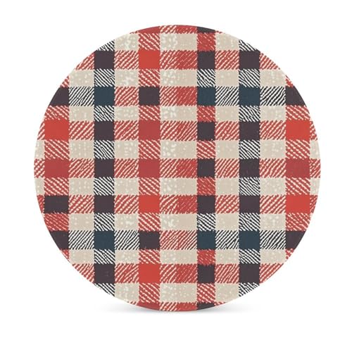 Dessous de verre à carreaux rouges pour table basse et apéritif convivial