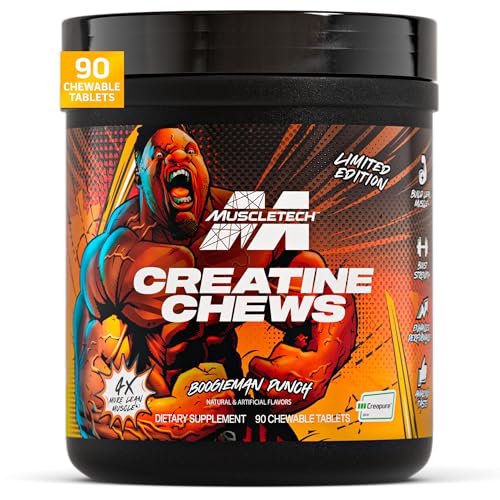 Image of MuscleTech Creatine Chews - Creapure Monohydrate Supplement for Muscle Recovery, Muscle Builder & Energy Boost - Pre Workout Supplement for Men & Women - 90 Chewable Candies, Boogieman Punch