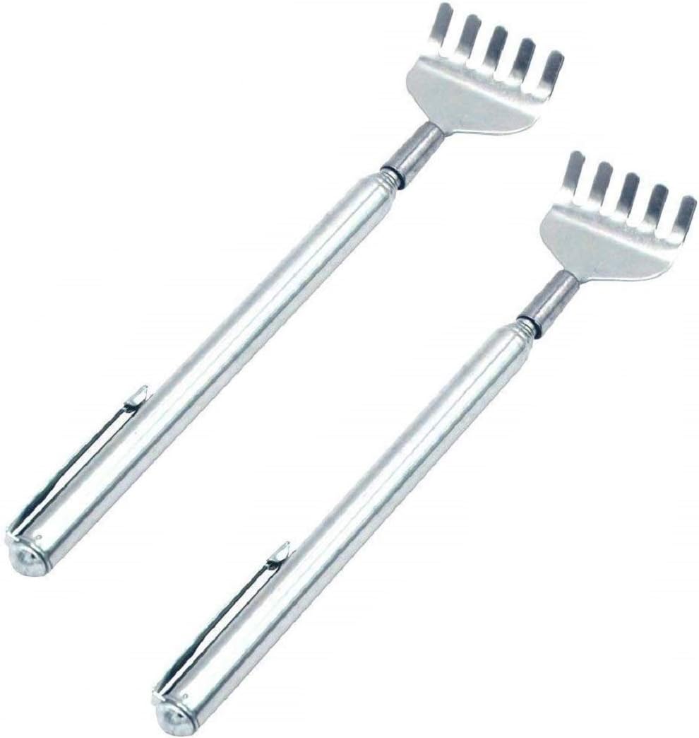 PRO365 Anti Khujli Manual Massage Scratcher Stainless Steel Extendable Telescopic Back for Body Acupressure (Till 20 Inches, 2 Pack)