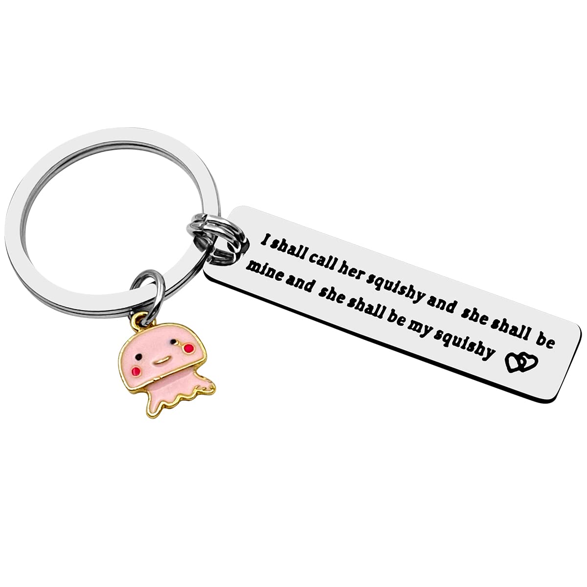 Xyqcy Women's Funny Jellyfish Keychain For I Shall Call Him Squishy And She Shall Be Mine Key Chain Jellyfish Quote Jewelry Gift For Her Bestie Bbf Best Friends Sisters Wedding Friendship Jewelry, Funny