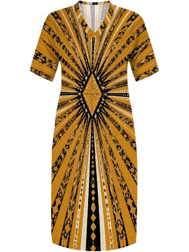 Image of PinkPatty Women's Oversize V Neck Short Sleeve Maxi Dress with Pockets