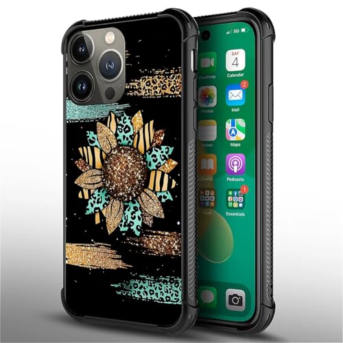 CARLOCA Compatible with iPhone 13 Pro Max Case,Shiny Sunflower Leopard Cases for Girl Fashion Graphic Design Shockproof Anti-Scratch Drop Protection Case for iPhone 13 Pro Max - image 6