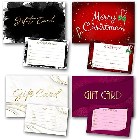 Gift Cards & Envelopes Coupon Vouchers Certificates Business - Beauty Salon Christmas Blank Packs Cover
