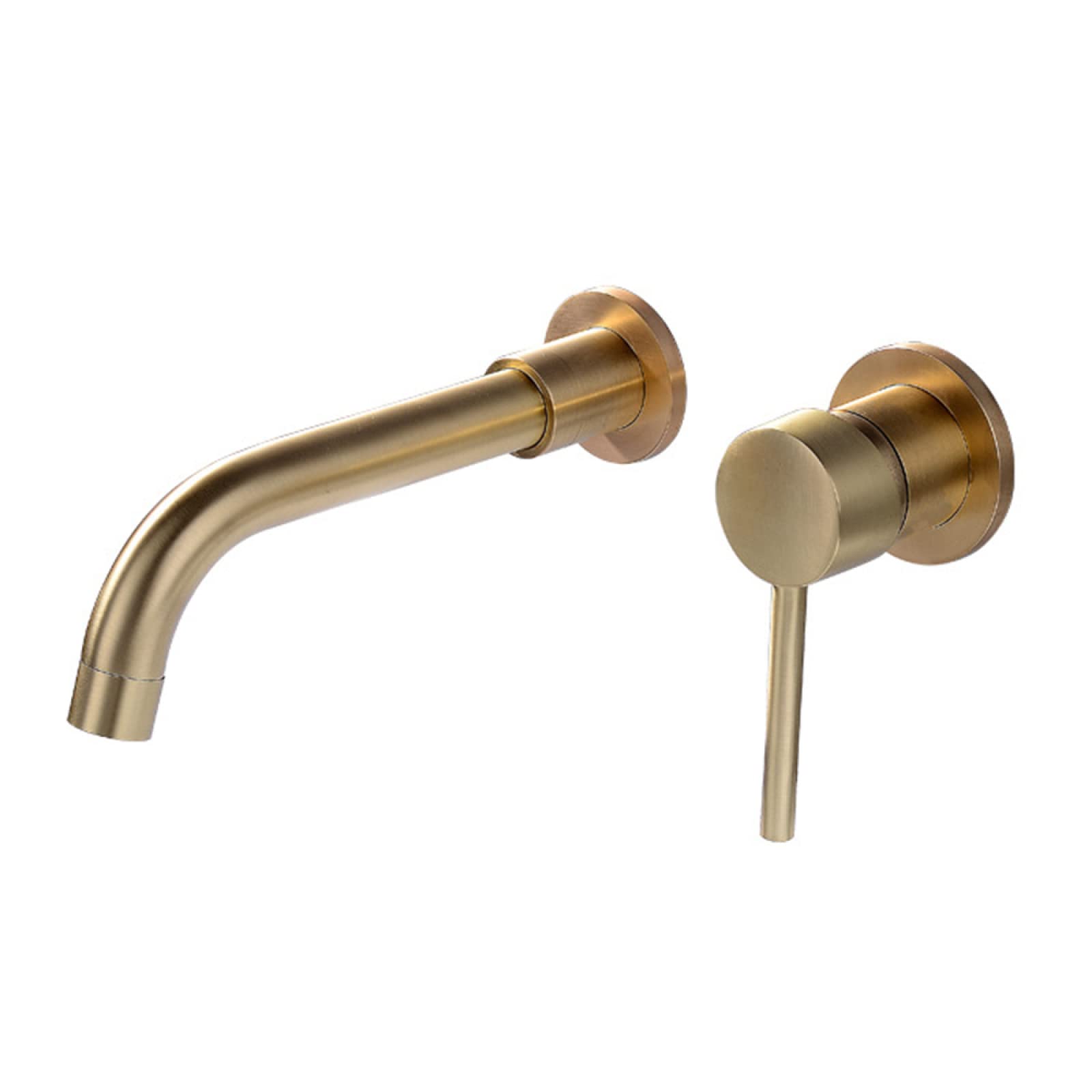 Nvsfzgiyg Brushed Gold Wall Mount Sink Faucet Bathroom, Hot And Cold, With Single Handle, 360 Swivel Spout, Black(Brushed Gold)