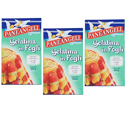 3x Gelatina in Fogli 12 gr - Colla di Pesce - Gelificante alimentare in Fogli - per creme, dolci al cucchiaio, cheesecake, panna cotta, mousse e semifredddi, aspic e piatti salati - Leaf gelatine