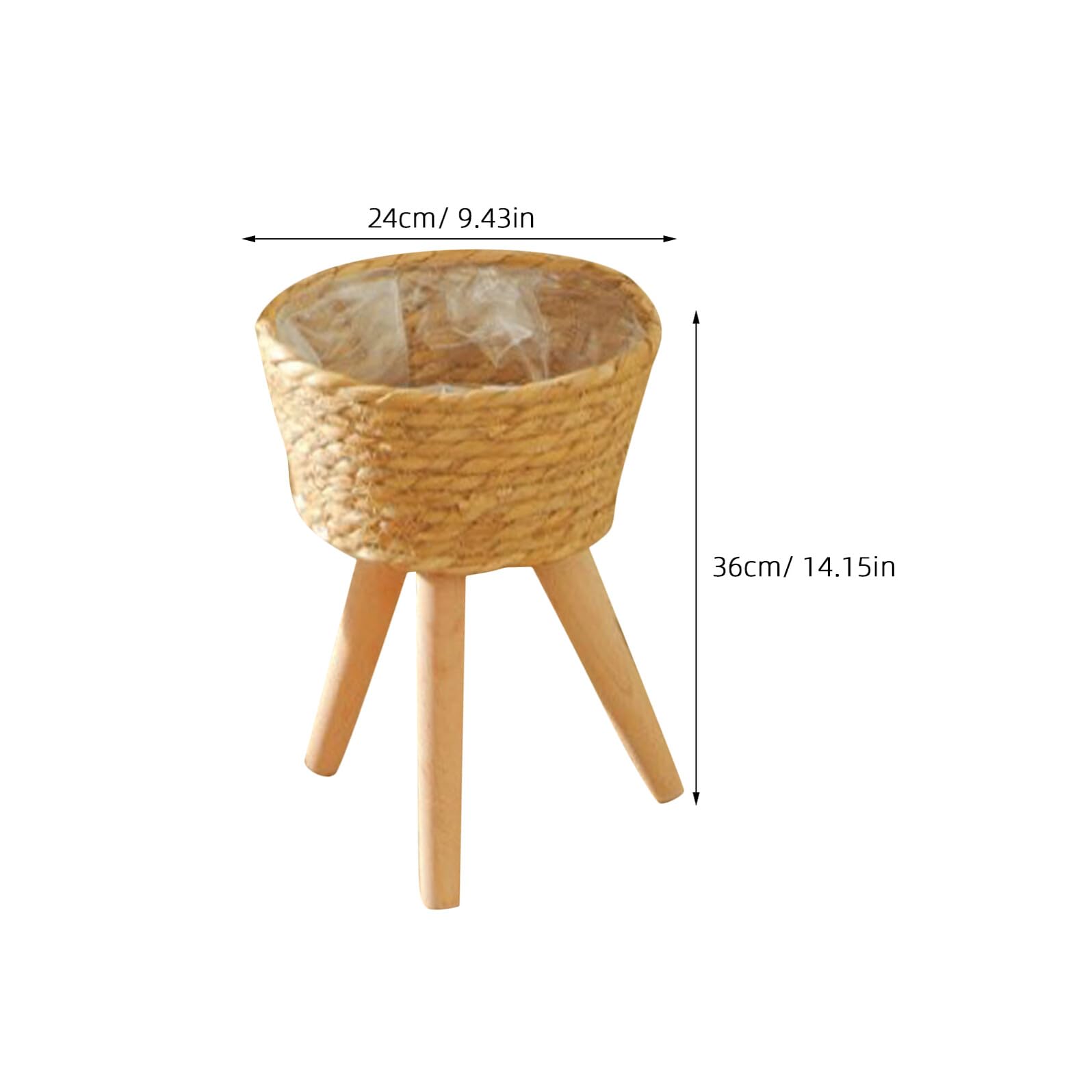 Garneck Panier Osier Plante en Bois Tressé, Panier Jardinière en Bois Design Tissé et Gain de Place, pour Balcon et Jardin