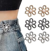 Hosen Enger Machen Clip, 6 Stück Metall Hosenbund enger Machen Jeans Hosenknöpfe ohne Nähen Verstellbare Jeansknöpfe zum Verkleinern der Hosentaille