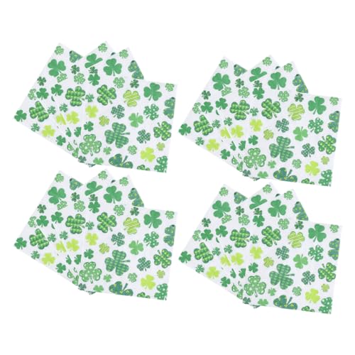 Garneck Servilletas de Papel Verdes Diseño de Tréboles para Fiestas de San Patricio, 20 Piezas Suaves y Resistentes para Cenas y Celebraciones Elegantes