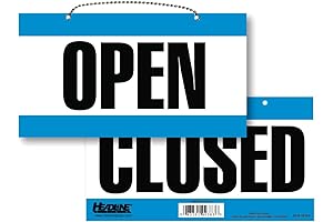 Sign 9384 Headline Sign Double-Sided Open/Closed Sign, 6 Inches by 11 Inches, Made in USA