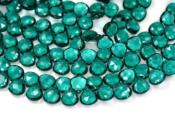Perles de fluorite Paraïba en cœur facetté de 10mm pour créer un cadeau personnalisé