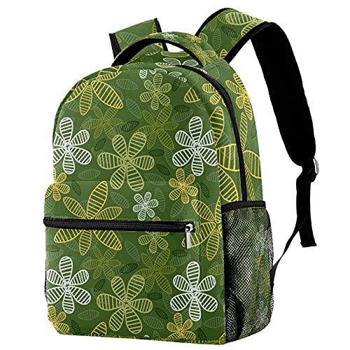 Sac à dos de voyage ados motif floral bleu grand compartiment fille garçon multicolore