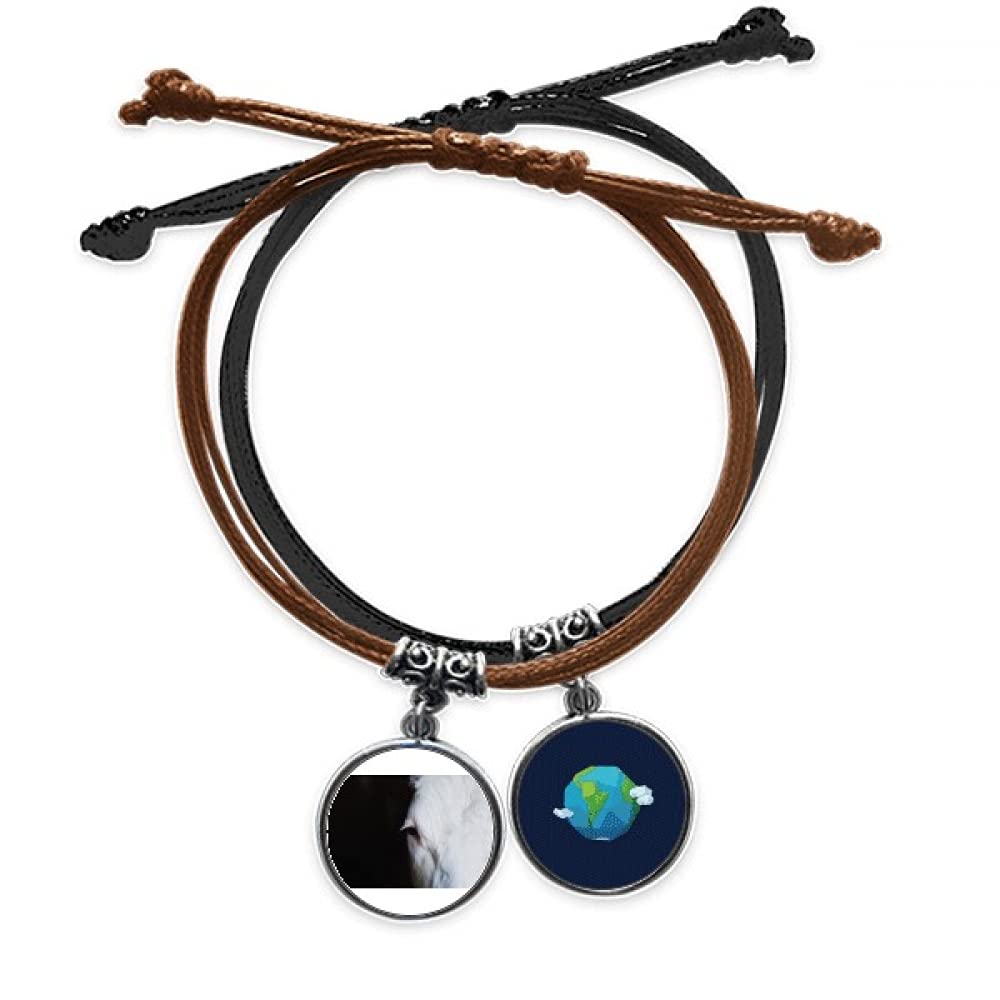 Pulsera de cuero resistente con diseño de fotografía de organismo terrestre y cadena de mano 3