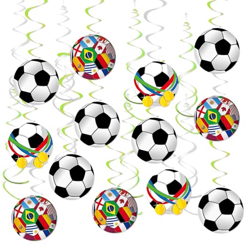 21 Stück Fußball Geburtstag Party Deko Hängende Wirbel, 2025 Damen Fussball EM Deko, Deckenhänger Spiral Girlanden Hängedeko, für Fußballpartys, Europameisterschaft, Geburtstag, Bar, Sportvereine 21 Stück Fußball Geburtstag Party Deko Hängende Wirbel, 2025 Damen Fussball EM Deko, Deckenhänger Spiral Girlanden Hängedeko, für Fußballpartys, Europameisterschaft, Geburtstag, Bar, Sportvereine