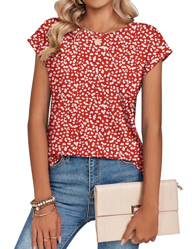 Image of Zeagoo Womens Tops Summer Casual Cap Sleeve Tshirts Shirts Business Dressy Spring Fashion Outfits Trendy Clothes