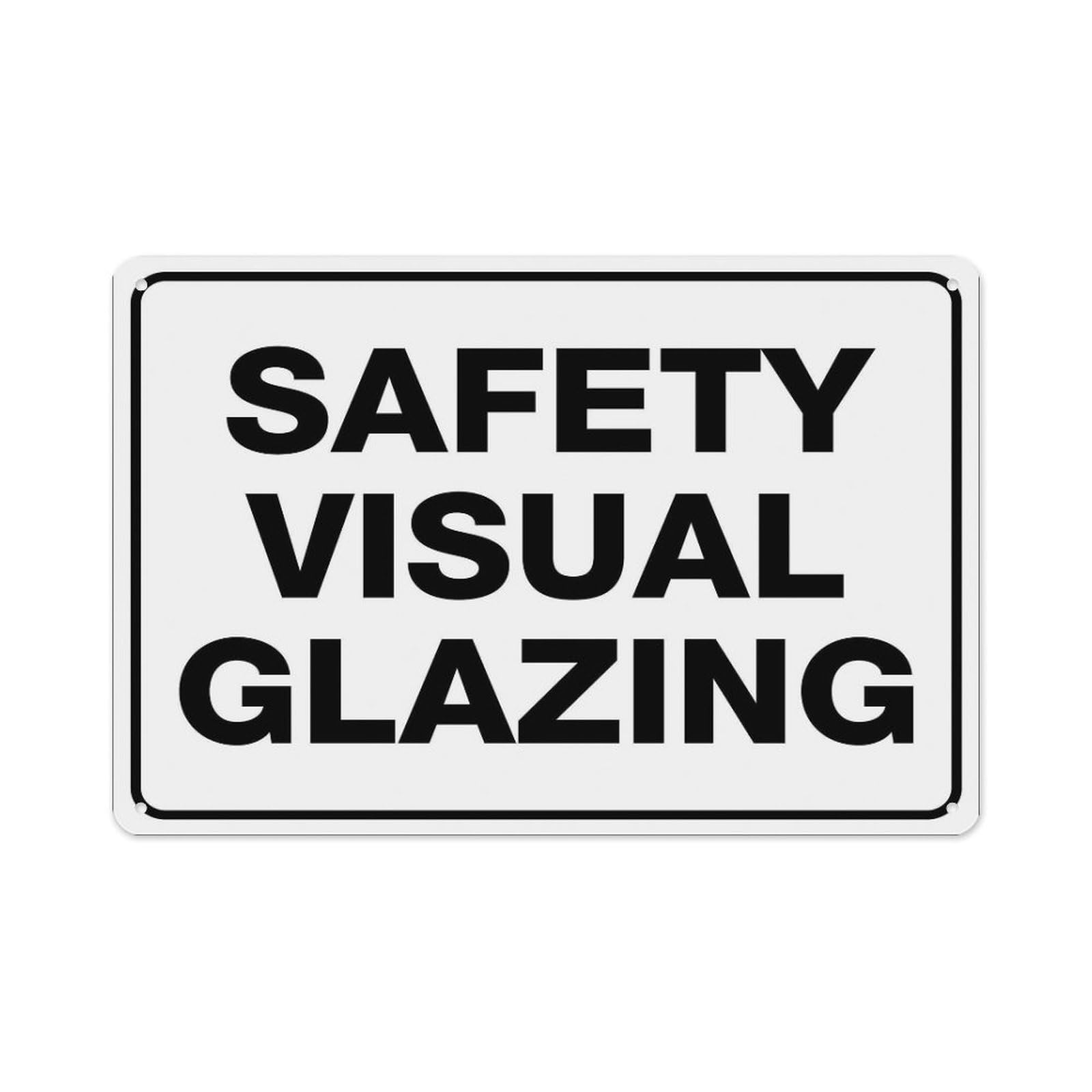 peiyeety Safety Visual Glazing Sign Aluminum Tin Warning Signs For Home Outdoor Garden 8X12 Inches