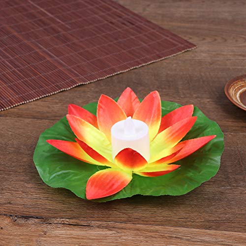 FADACAI 3 Pcs LED Floating Lotus Flower Lamps Water Floating Lily Flower Light Festival Celebration Swimming Pool Garden Decoration 17cm