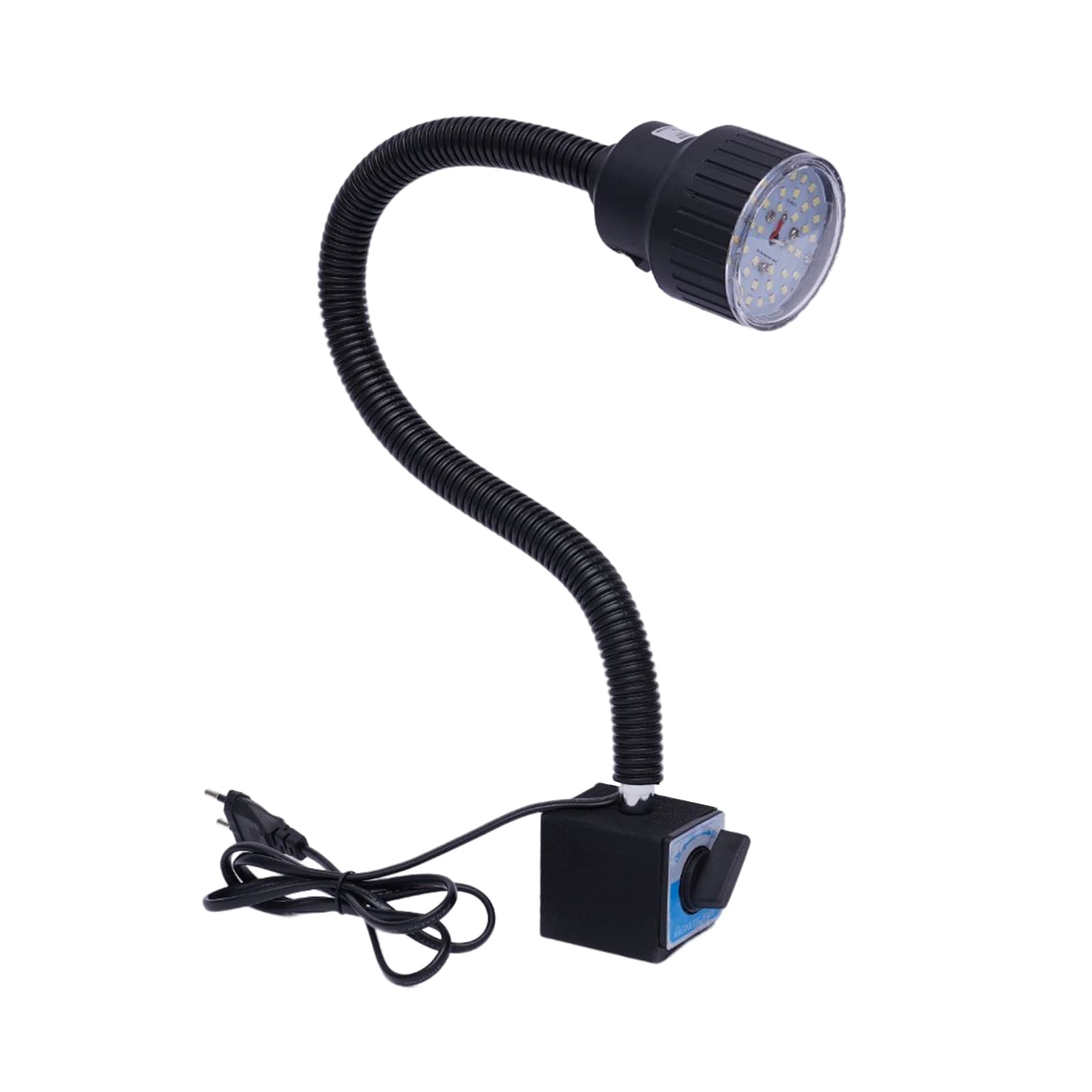 Elastyczne światło typu łabędzia szyja, 10 W, światło robocze LED, światło magnetyczne, tokarka, lampa LED CNC, temperatura barwowa 6500 K, przemysłowa lampa maszynowa, czarna