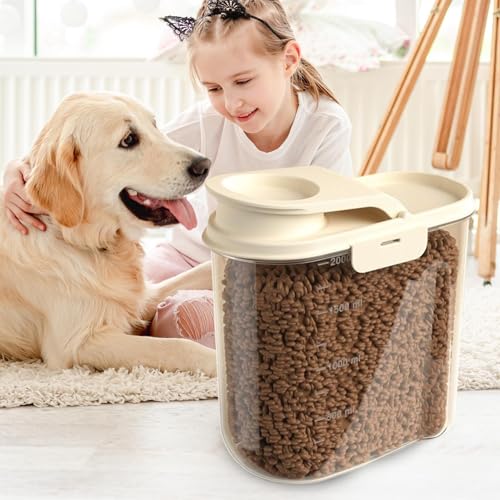 Hogvinnatil Behälter für Hundefutter – 2 l luftdichte Behälter für Tiernahrung | Großer auslaufsicherer transparenter Spender für Sojamehl und Getreide – für die Küche