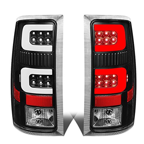 DNA MOTORING TL-GMCSIE07-LED-3D-BK-CL LED 3D Tail Light Assembly Driver & Passenger Side [Compatible with 07-14 GMC Sierra 1500 2500HD 3500HD]
