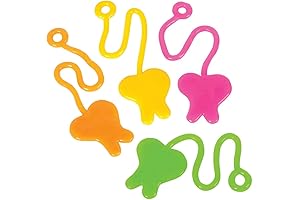Neon Sticky Teeth Party Favors for Kids - Dental Toys