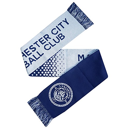 Manchester City FC Official Fade Football/Soccer Crest Supporters Scarf (One Size) (Blue/White)