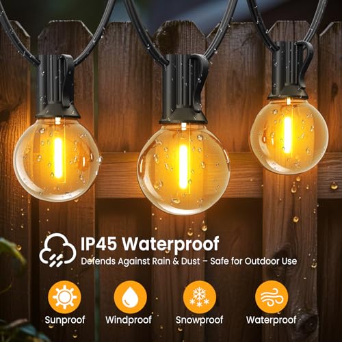 Garden String Lights, 15M/50FT Waterproof Shatterproof Led Festoon Lights, 25+2 Indoor Outdoor Globe Led String Bulbs for Garden, Pergola, Yard, Wedding, Christmas, Backyard, Terrace, Party, Patio - Image 4
