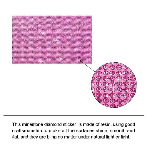 Feuille de strass autocollant rose clair 40x24 cm pour customisation