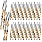 1/8 Inch Drywall Bits 50PCS, Spiral Saw Tip Bit Brocas para Drywall Set, Guide Point Cutting Router Bits for Drywall Wood Woodworking Use (50PCS Gold Style)