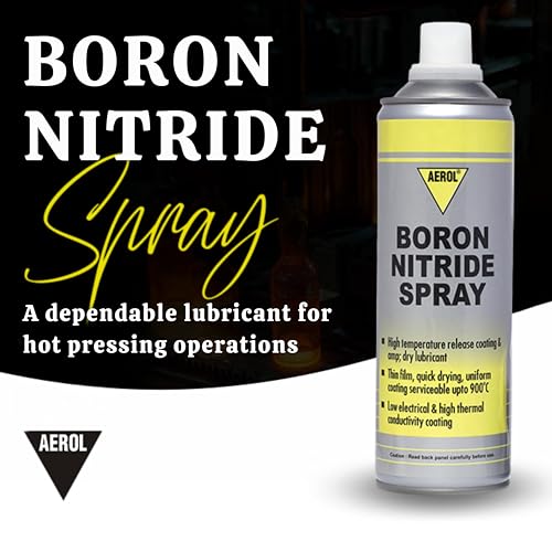 Image of Aerol Boron Nitride Spray | High Temp Lubricant, Release Agent & Coating (800C Air / 1950C Inert) | Dry Film for Hot Surfaces & Tools | 300g /411ml - Grade 7720