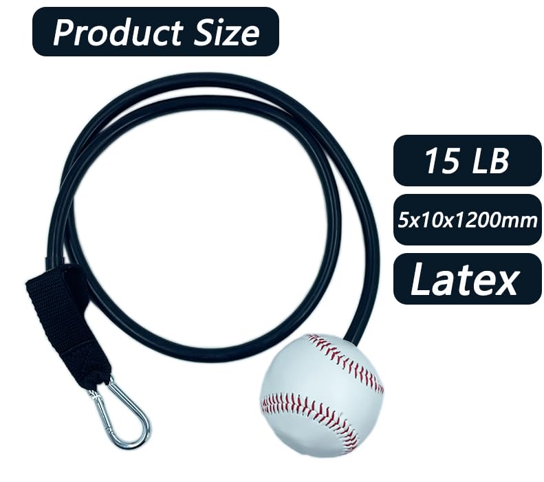 LHMYTREE Baseball and Softball Resistance Training Bands,Pitching Training Aids, Baseball Connectors with Door Anchor are Baseball Training Accessories Improve Pitching,Arm Strength.-Black