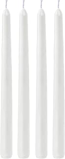 12 Inch Taper Candles, 4 Pack Long Tall White Taper Candles 8-9 Hours Burn for Dinner, Wedding, Home Decor (4, White)