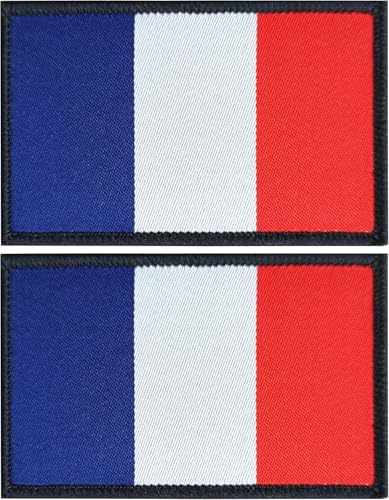 kinoco Militaire Écussons Drapeau France Tactique, Patch Militaire, Lot de 2, Bleu-Blanc-Rouge
