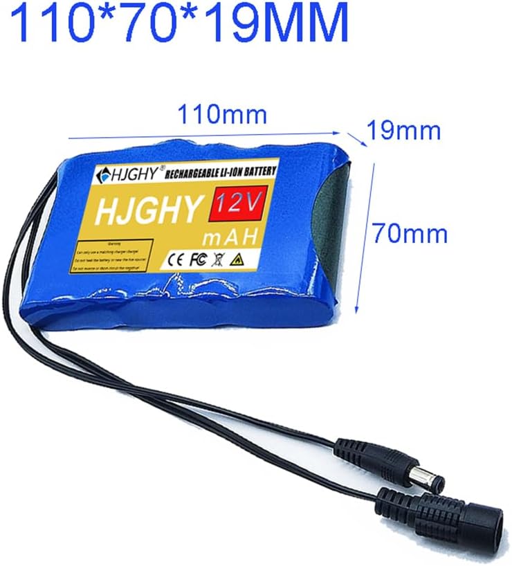 DC 12V 6.8Ah Lithium Battery Pack 12V 6800mAh Rechargeable Li-ion Portable Lithium-ion Battery with Charger Suitable for 12V Power Supply Equipment,A