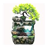 HANDIYA Skulptur Handwerkliche Figur Dekoration Zen Tischbrunnen und Wasserfälle Kaskaden Wasserbrunnen Luftbefeuchter Small Rockery Geschenk