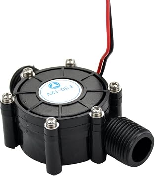 مولد توربينات المياه بقدرة 10 وات - مولد تدفق LED للطاقة الكهرومائية الصغيرة DIY DC 12V - أداة شحن مائية صغيرة باللون الأسود