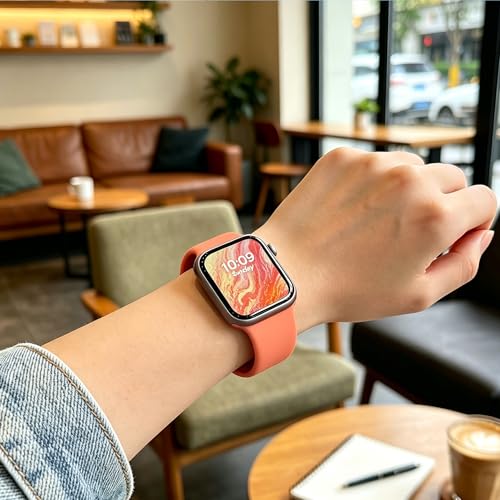 Image of Sport Bands Compatible with Apple Watch Band Women Men 40mm 38mm 41mm 42mm 44mm 45mm 46mm 49mm ,Soft Wristband Waterproof Replacement Strap for iWatch Bands Series 11 10 9 8 7 6 5 4 3 2 1 SE Ultra Coral