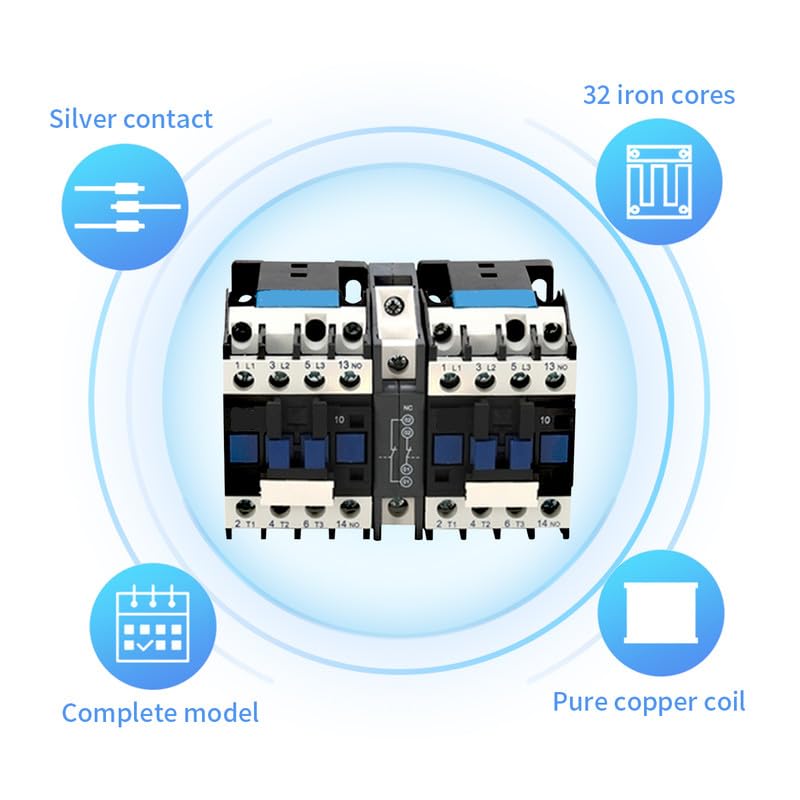 Miniatura 2 de ATO Contactor de CA de enclavamiento mecánico de 12 amperios Contactores de motor de CA de 3 polos4 polos Contactores eléctricos (bobina de CA de