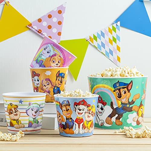 Image of Zak Designs PAW Patrol Family Reusable Popcorn Bucket Containers for Movie Night Set with Serving Container and Individual Cups, Reusable and Made From Durable Plastic (5 Pieces, Non BPA)