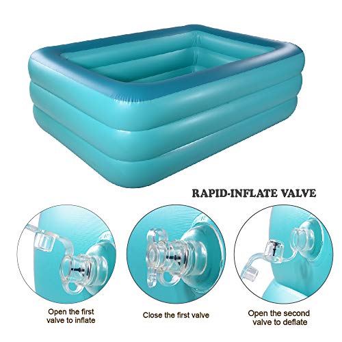 Amazon Brand - Umi Planschbecken groß, 208 cm aufblasbarer Pool, kinderpool, Family Schwimmbecken mit aufblasbarem… – Bild 6