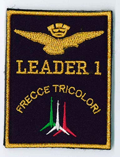  TOPPA PATCH MILITARE A STRAPPO A. M. - REPLICA - LEADER 1 - P.A.N. - SCRITTE E DISEGNI RICAMATI - DIM. 7,0 x 9,0 CM
