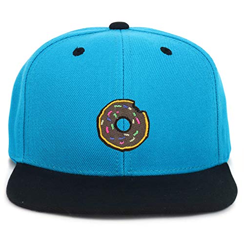 Armycrew Youth Kid's Donut Patch Flat Bill Snapback 2-Tone Baseball Cap