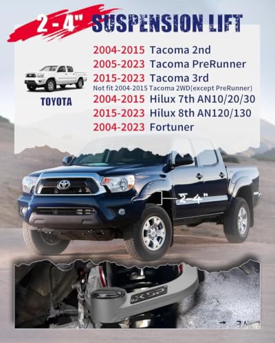 Image of KSP Front Upper Control Arm For Toyota Tacoma 2004-2023, 2-4 inch Adjustable Front Aluminum Control Arm for 2004-2023 Toyota Hilux Fortuner, One-piece Aftermarket Forged UCA with Greasable Ball Joint