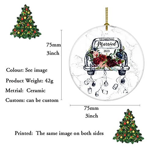 Bridal Shower Gifts 1St Christmas Married First Christmas Ornament Keepsake Couple 2023 Engagement For Wedding Gifts (1St Christmas Married) #TOP1