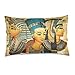 Linomo Housse de Coussin 40,6 x 61 cm, Égypte Ancienne égyptienne décorative Housse de Coussin pour canapé, lit, Maison, Coton, Multicolore, 40 x 60 cm