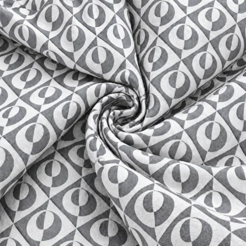 Image of HOMETHREADS Stretchable Elastic Jacquard Chair Seat Cover - Removable & Washable, Durable Seat Protector for Dining Room, Kitchen, Restaurant & Party Chairs (Grey, Pack of 4)